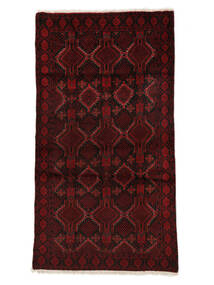  96X181 Baluch Rug Black/Dark Red Persia/Iran 