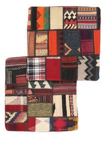 Patchwork Pillowcase - Iran Rug 65X65 Square Black/Dark Red (Wool, Persia/Iran)