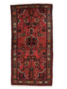  67X132 Hamadan Rug Rug Black/Dark Red Persia/Iran 