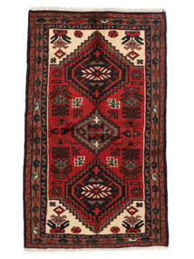 Handknotted Hamadan Rug 74X120 Persian Wool Rug Black/Dark Red Small Rug 