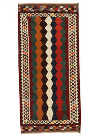 Handwoven Kilim Vintage Rug 129X271 Vintage Persian Wool Rug Black/Dark Red Small Rug 