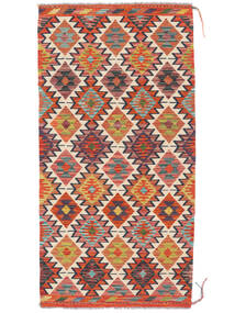  Oriental Kilim Afghan Old Style Rug Rug 97X193 Red/Brown (Wool, Afghanistan)
