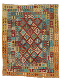  Kilim Afghan Old Style Rug 198X251 Wool Brown/Dark Red 