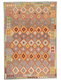 202X293 Kilim Afghan Old Style Rug Oriental Brown/Red (Wool, Afghanistan)