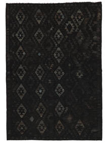  Oriental Kilim Afghan Old Style Rug 202X293 Black (Wool, Afghanistan)
