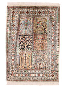 65X92 Kashmir Pure Silk Rug Oriental Brown/Beige (Silk, India)