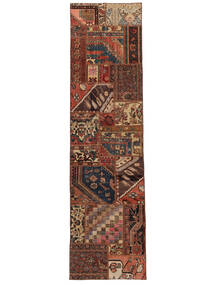  Persian Patchwork Rug 80X299 Runner
 Brown/Black (Wool, Persia/Iran)