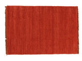 Handloom fringes Rug - Rust red / Red